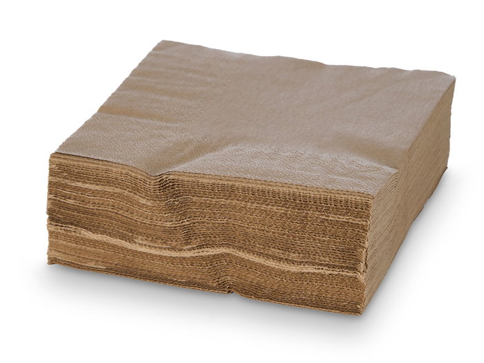 KINVARA Set de 50 serviettes en papier marron 33 x 33cm