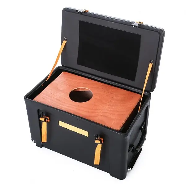 HARDCASE Housse rigide pour cajón flamenco avec roulettes 40x59x42cm