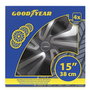 Goodyear GOD9085 - Tapacubos Montreal Bicolor 15" Noir Argent, Set de 4 unités pour Jantes de Voiture