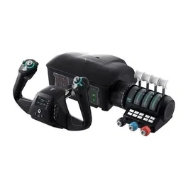 Turtle Beach TBS-0715-02 VelocityOne Flight Joystick USB avec manche 180°, manette des gaz modulaire et affichage pour simulateur de vol PC