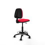 Tabouret Taburete Isso Contact permament de base Tissu Rouge Structure polyamide noire Sans accoudoirs Sans appui-tête Roulettes en nylon 50 mm