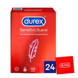 Durex Sensitivo, préservatifs avec latex doux, sensibilité accrue, boîte de 24 unités
