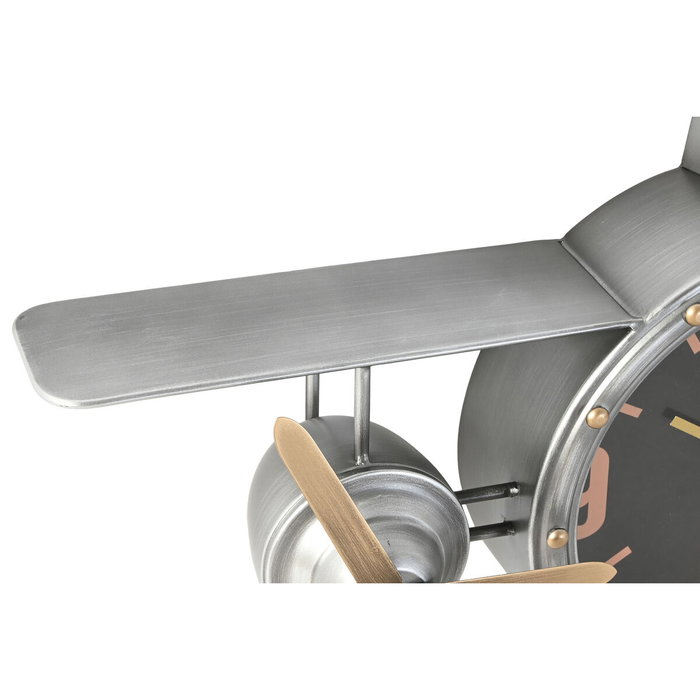 Horloge Murale Home ESPRIT Doré Argenté Métal Avion Vintage 87 x 17 x 52,5 cm