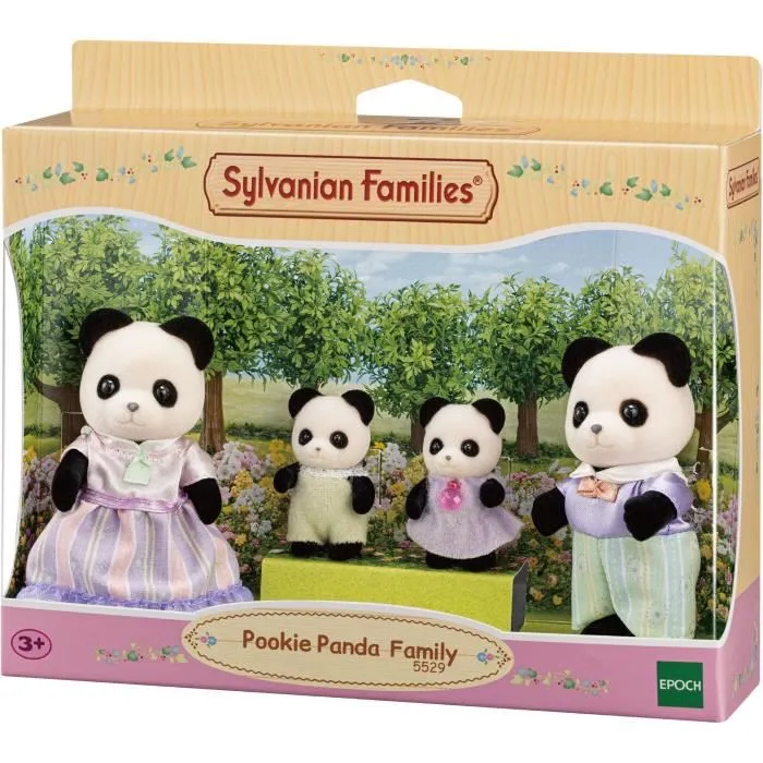 Sylvanian Families La Famille Panda - Figurines Articulées Maman, Papa et Bébés - Jouet Enfant 3 Ans et Plus - Garantie 2 Ans