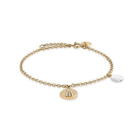 Rosefield JSPBRG-J163 Bracelet en acier inoxydable doré avec coquillage et perle