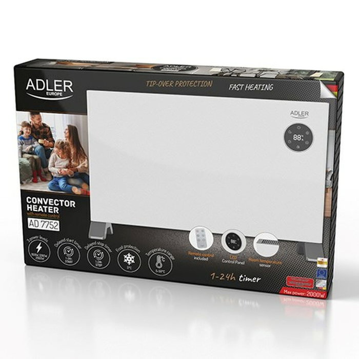 Adler AD 7752 Générateur d'air chaud mural en céramique Blanc 2000 W Adler AD 7752 Générateur d'air chaud mural en céramique Blanc 2000 W
