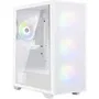 BitFenix Flow Blanc - Boîtier PC moyen tour ATX/Micro ATX/Mini-ITX avec 4 ventilateurs ARGB, façade mesh, panneau latéral en verre trempé et ports USB 3.0