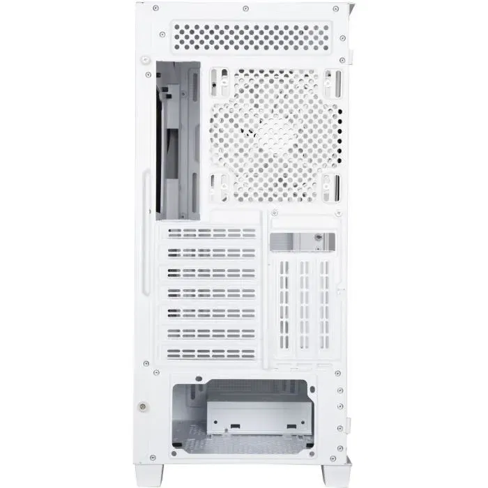 BitFenix Flow Blanc - Boîtier PC moyen tour ATX/Micro ATX/Mini-ITX avec 4 ventilateurs ARGB, façade mesh, panneau latéral en verre trempé et ports USB 3.0