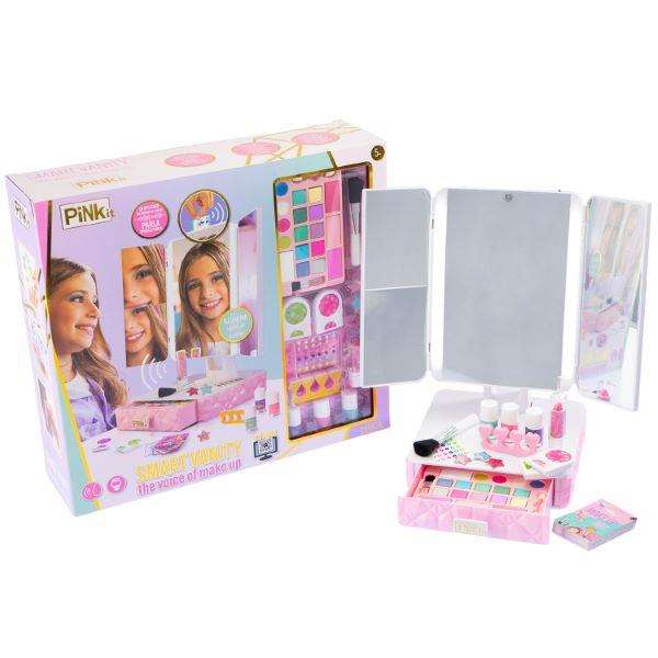 Pink It Studio - Miroir vanité maquillage intelligent avec 4 miroirs (dont 1 miroir grossissant) et tiroir de rangement - Smart Vanity