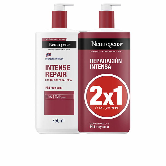Neutrogena Lotion Réparation Intense pour peaux très sèches, Pack de 2 x 750 ml