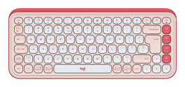 Logitech 920-013073 Clavier sans fil Pop Keys Icon avec touches emoji rétroéclairées - Rose