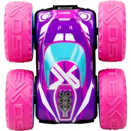 Silverlit EXOST 360 Cross MX - Voiture télécommandée 2.4 GHz 1/18, vitesse 12 km/h, 360°, LEDs, batterie rechargeable, rose - Pour enfants dès 5 ans