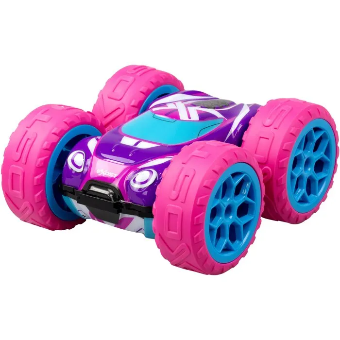 Silverlit EXOST 360 Cross MX - Voiture télécommandée 2.4 GHz 1/18, vitesse 12 km/h, 360°, LEDs, batterie rechargeable, rose - Pour enfants dès 5 ans