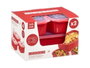 LEKNES Set de 3 boîtes de conservation rouges, 1 L et 2 L