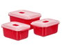 LEKNES Set de 3 boîtes de conservation rouges, 1 L et 2 L
