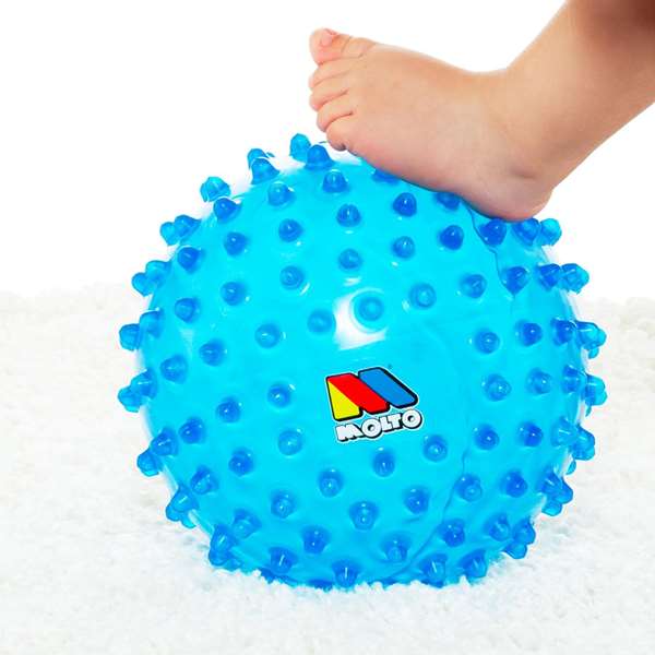 Molto - Balle sensorielle pour bébé - 20 cm de diamètre - Bleu avec textures et couleurs douces - Jouet d'éveil et d'apprentissage - Sans piles Molto - Balle sensorielle pour bébé - 20 cm de diamètre - Bleu avec textures et couleurs douces - Jouet d'éveil et d'apprentissage - Sans piles