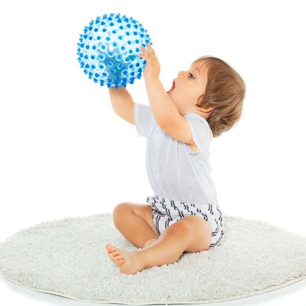 Molto - Balle sensorielle pour bébé - 20 cm de diamètre - Bleu avec textures et couleurs douces - Jouet d'éveil et d'apprentissage - Sans piles Molto - Balle sensorielle pour bébé - 20 cm de diamètre - Bleu avec textures et couleurs douces - Jouet d'éveil et d'apprentissage - Sans piles
