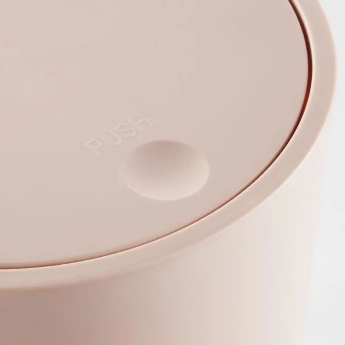 Today Poubelle de salle de bain Utility 8.5 L Rose - O 21 x H 29 cm - Polypropylène - Couvercle poussoir