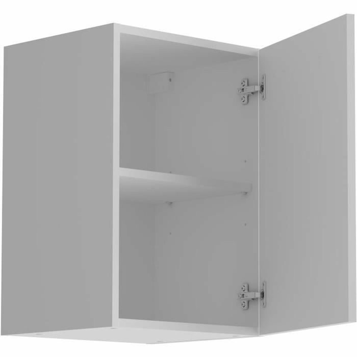 Oslo Meuble haut de cuisine OSLO Blanc mat - 1 porte + tablette