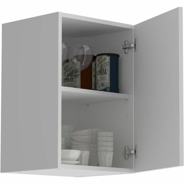 Oslo Meuble haut de cuisine OSLO Blanc mat - 1 porte + tablette