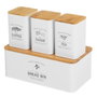 BigBuy Home Pots Blanc Naturel 6,5 L et 1,3 L