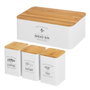BigBuy Home Pots Blanc Naturel 6,5 L et 1,3 L