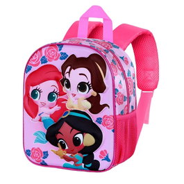 KaracterMania Sac à Dos Disney Princesses 3D Flowers 31 cm avec Emplacement Nom, Compartiment Unique, Dos et Bretelles Rembourrés, Poche Latérale Filet