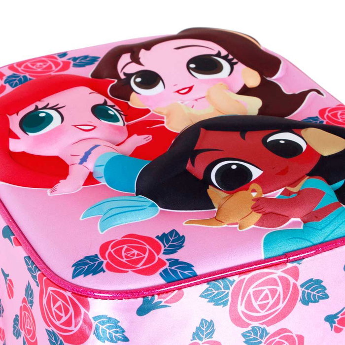 KaracterMania Sac à Dos Disney Princesses 3D Flowers 31 cm avec Emplacement Nom, Compartiment Unique, Dos et Bretelles Rembourrés, Poche Latérale Filet