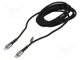 LOGILINK Câble USB 2.0 USB-C vers USB-C 3m, 100W, noir