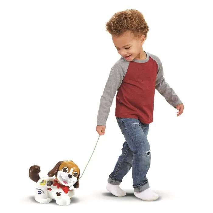 Vtech Baby Toutou 1,2,3 Promene-Moi - Petit chien interactif avec détecteur de mouvement, sons, chansons et boutons lumineux pour bébé