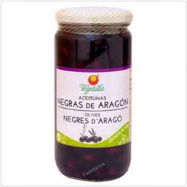 Vegetalia Olives Noires Aragón 390g Bio - Sans Gluten, Sans Lactose, Vegan