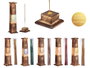 Acorde Boîte Verticale Support 10 Bâtons d'Encens Assortis 6 Arômes, Bois, 8x31x8 cm (Set de 12)