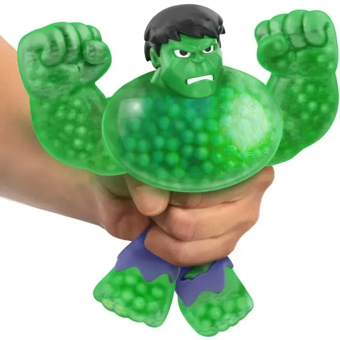 Moose Toys Figurine Marvel Goo Jit Zu Hulk S3 - 11 cm - Vert et bleu - Figurine extensible avec textures - Pour enfants dès 4 ans