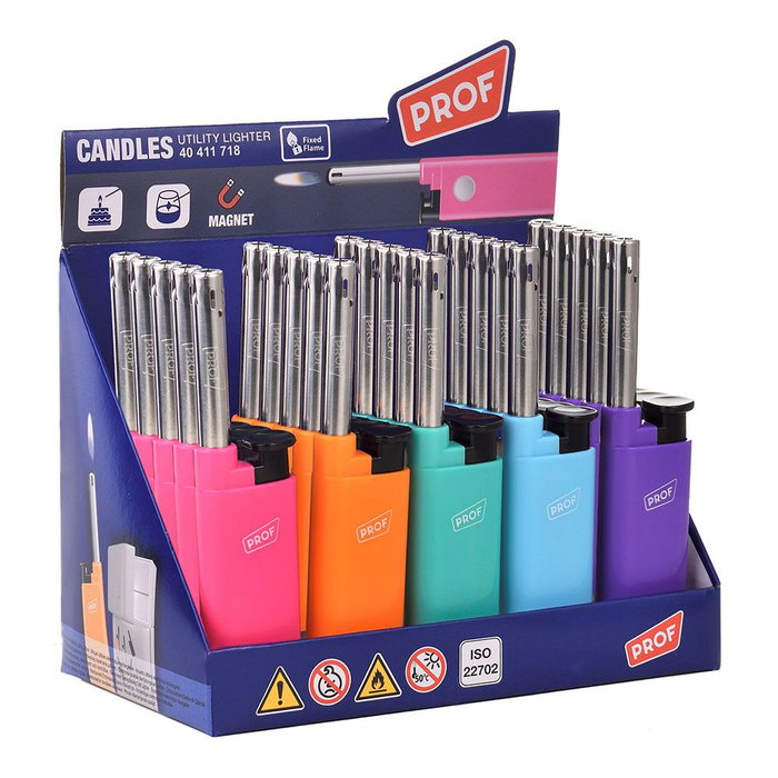 Prof Briquet électronique rechargeable et magnétique, couleurs assorties Prof Briquet électronique rechargeable et magnétique, couleurs assorties