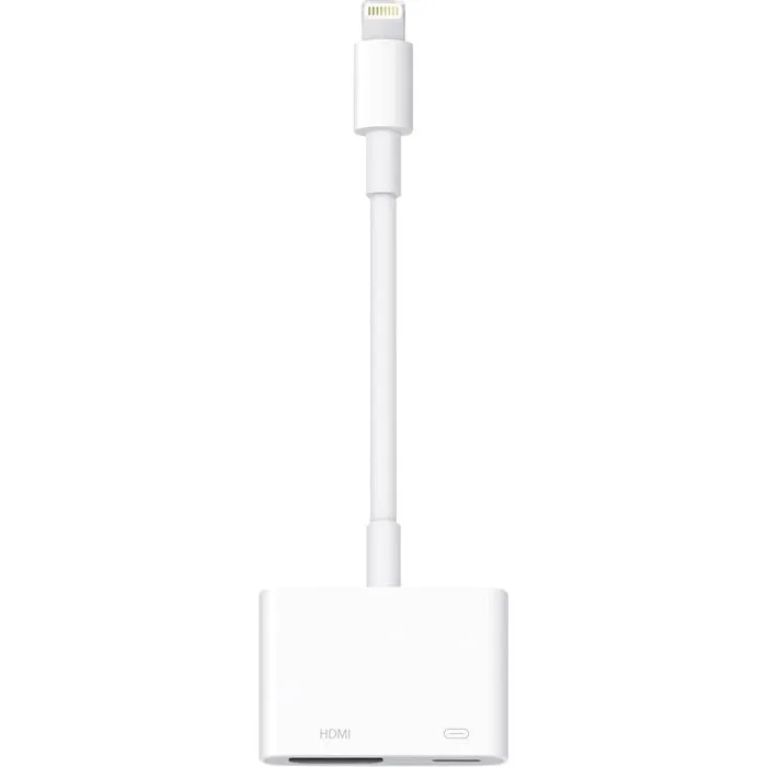 Apple Adaptateur vidéo Lightning vers HDMI numérique MW2P3ZM/A - Pour iPhone, iPad, iPod - Transmission écran jusqu'à 1080p Apple Adaptateur vidéo Lightning vers HDMI numérique MW2P3ZM/A - Pour iPhone, iPad, iPod - Transmission écran jusqu'à 1080p