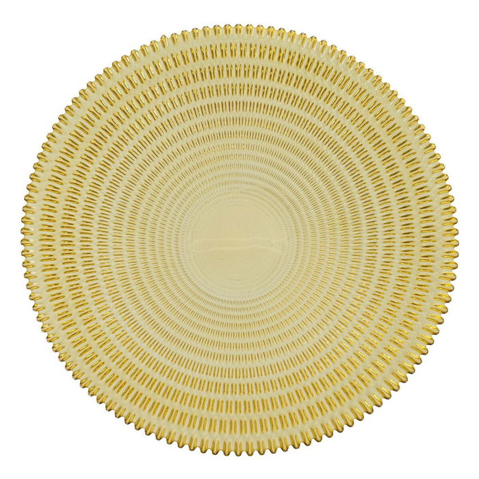 Centre de Table Jaune Verre 40 x 40 x 7 cm