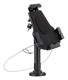 TooQ Support Tablette Antivol avec Verrou - Fixation Murale et sur Bureau - Compatible 7.9 à 10.5 Pouces - Noir
