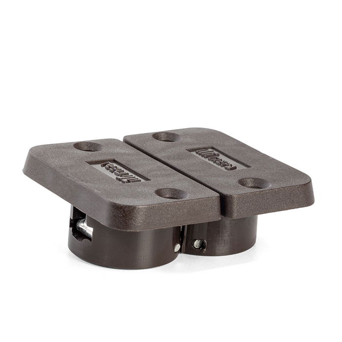 HERRAJES ALK Bisagra Invisible Kirma Marrón, Negro, Gris para Mesa Plegable Espesor 17/18mm Zamak y Plástico