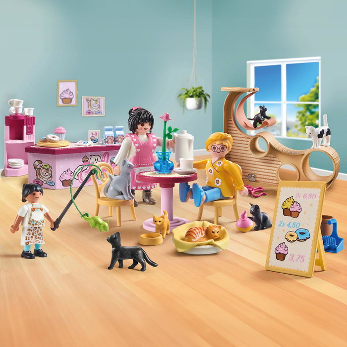 Playmobil My Life Cafétéria pour chats avec 6 chats et 3 personnages