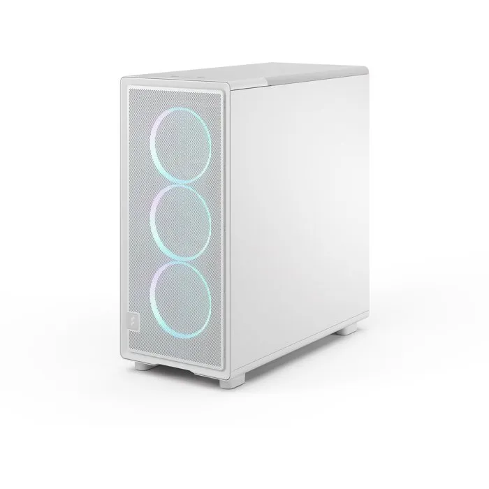Fractal Design FD-C-EPO1A-05 Boîtier PC Blanc ATX avec Verre Trempé, Éclairage RGB et 3 Ventilateurs - Compatible Cartes Graphiques 372 mm