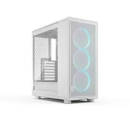Fractal Design FD-C-EPO1A-05 Boîtier PC Blanc ATX avec Verre Trempé, Éclairage RGB et 3 Ventilateurs - Compatible Cartes Graphiques 372 mm