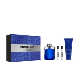 Montblanc Ensemble Legend Blue Eau de Parfum 4 pièces - Fragrance Fraîche et Boisée pour Homme - Parfum 100 ml + 2x 7.5 ml + Gel Douche 100 ml