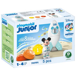 PLAYMOBIL 71771 Aventures Spatiales de Mickey Mouse - Cohete Espacial - Jeu de Construction et d'Aventures pour Enfants Junior dès 12 Mois