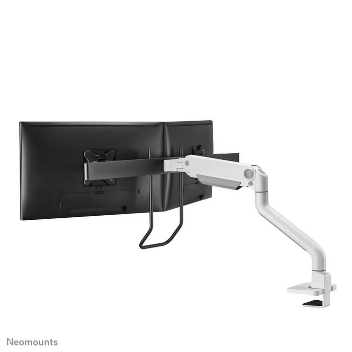 Neomounts DS75S-950WH2 Support de Bureau à Double Écran avec Vérin à Gaz - Compatible VESA 75x75/100x100 mm - 2 Écrans jusqu'à 32" - Réglage Hauteur, Inclinaison, Rotation - Blanc