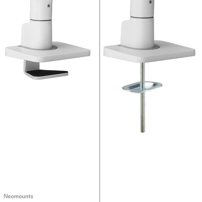 Neomounts DS75S-950WH2 Support de Bureau à Double Écran avec Vérin à Gaz - Compatible VESA 75x75/100x100 mm - 2 Écrans jusqu'à 32" - Réglage Hauteur, Inclinaison, Rotation - Blanc