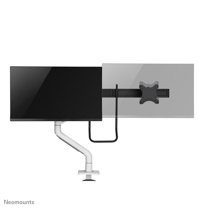 Neomounts DS75S-950WH2 Support de Bureau à Double Écran avec Vérin à Gaz - Compatible VESA 75x75/100x100 mm - 2 Écrans jusqu'à 32" - Réglage Hauteur, Inclinaison, Rotation - Blanc