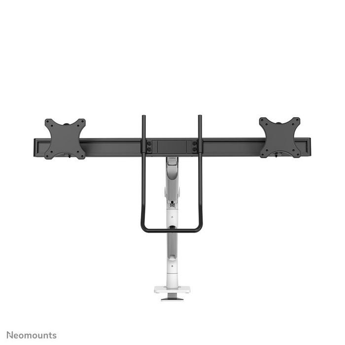 Neomounts DS75S-950WH2 Support de Bureau à Double Écran avec Vérin à Gaz - Compatible VESA 75x75/100x100 mm - 2 Écrans jusqu'à 32" - Réglage Hauteur, Inclinaison, Rotation - Blanc