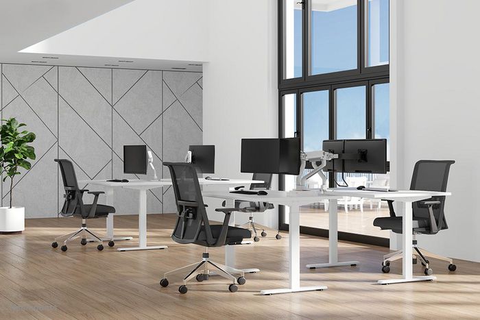 Neomounts DS75S-950WH2 Support de Bureau à Double Écran avec Vérin à Gaz - Compatible VESA 75x75/100x100 mm - 2 Écrans jusqu'à 32" - Réglage Hauteur, Inclinaison, Rotation - Blanc