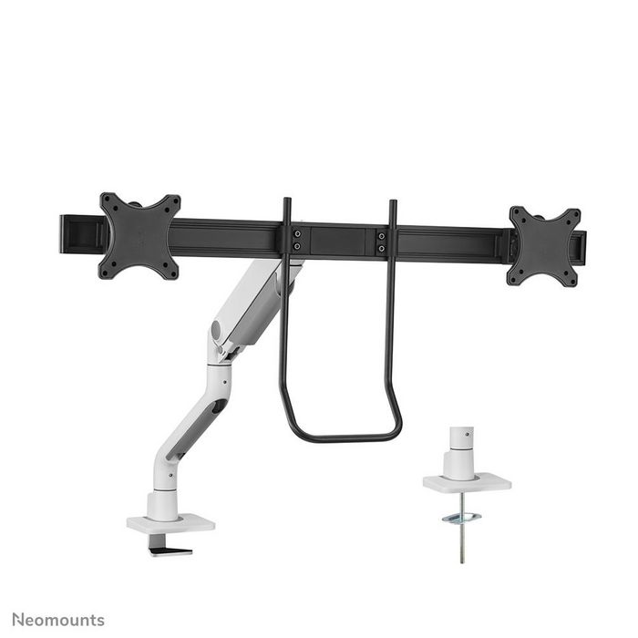 Neomounts DS75S-950WH2 Support de Bureau à Double Écran avec Vérin à Gaz - Compatible VESA 75x75/100x100 mm - 2 Écrans jusqu'à 32" - Réglage Hauteur, Inclinaison, Rotation - Blanc