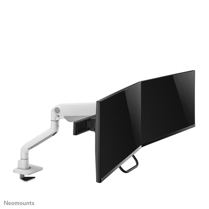 Neomounts DS75S-950WH2 Support de Bureau à Double Écran avec Vérin à Gaz - Compatible VESA 75x75/100x100 mm - 2 Écrans jusqu'à 32" - Réglage Hauteur, Inclinaison, Rotation - Blanc